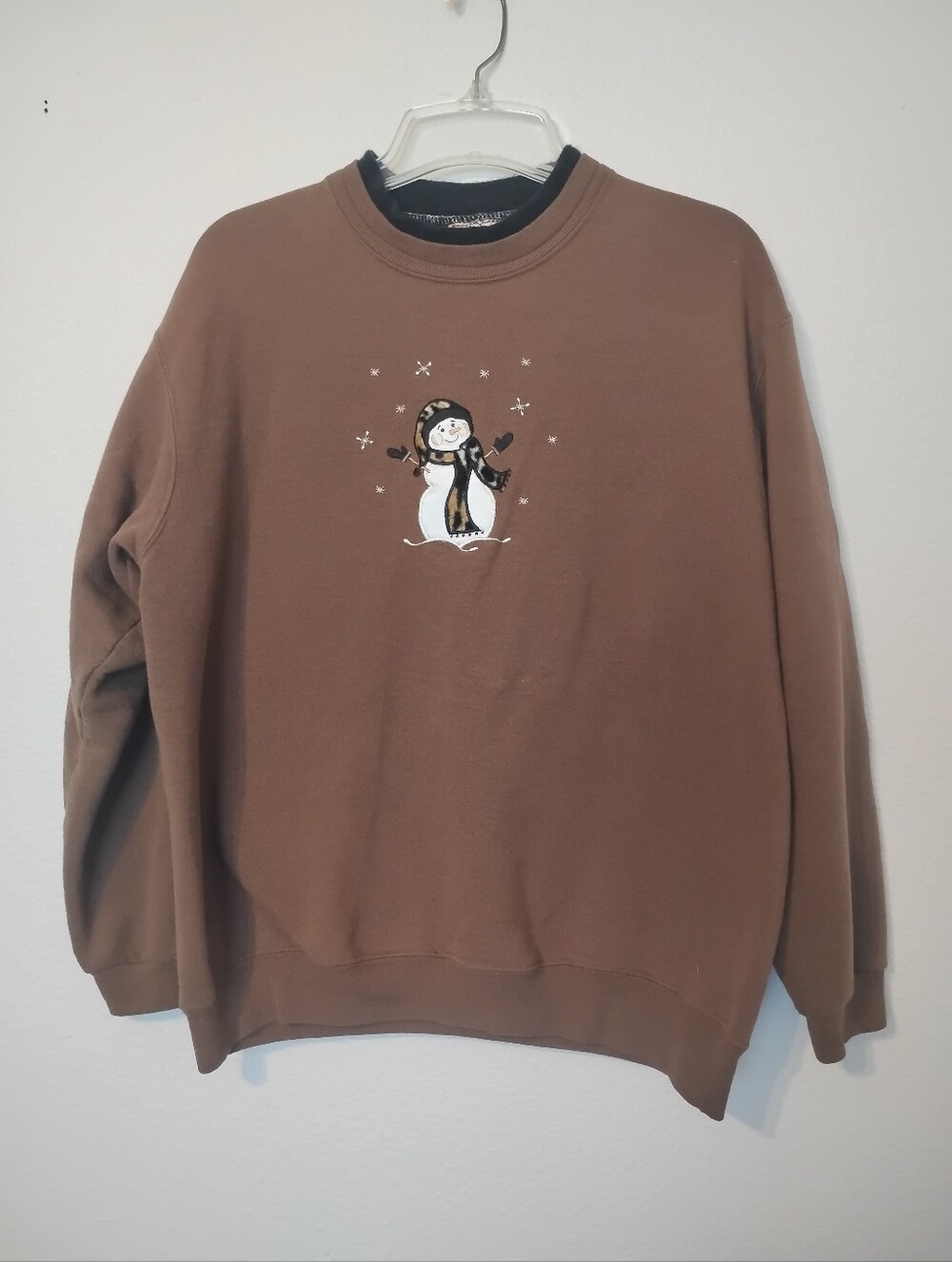 Top Stitch By Morning Sun Snowman Leopard Hat Sweater